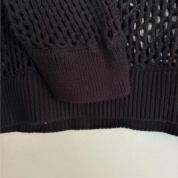 Quince Black Crochet Knit Sweater - Picture 5 of 6